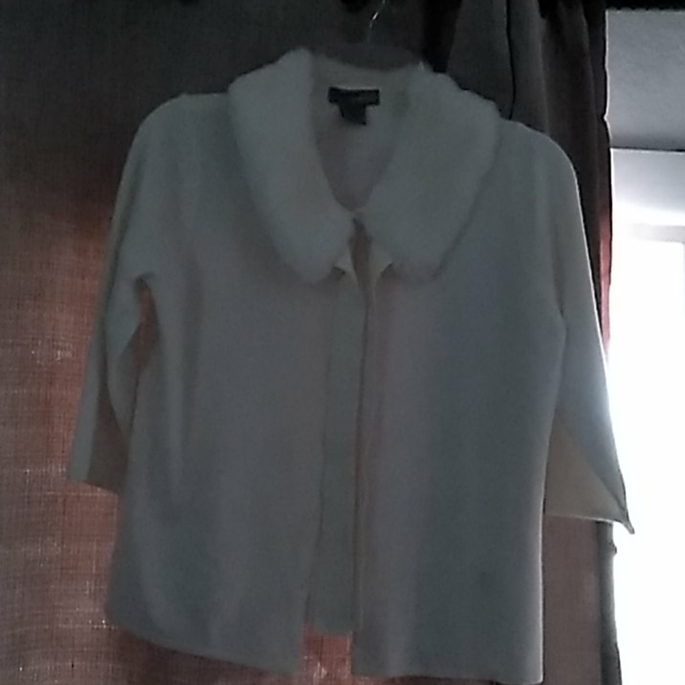 A PETITE BUTTON DOWN SWEATER